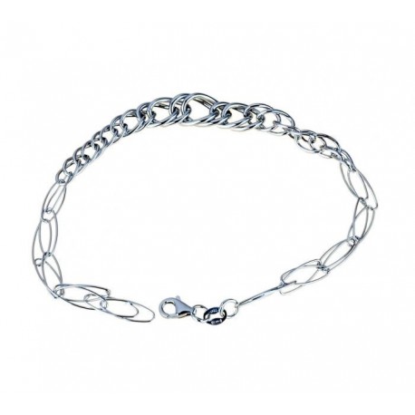 Bracciale catena a scalare con maglie ovali lucide BR987B