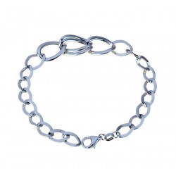 Bracciale catena a scalare con maglie ovali lucide BR988B