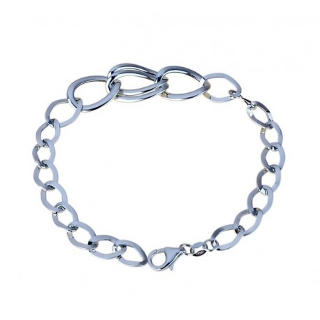 Gradient chain bracelet with shiny oval links BR988B