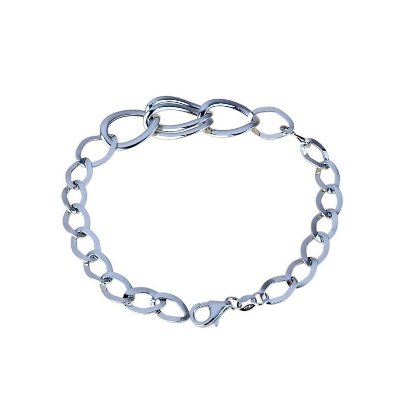 Gradient chain bracelet with shiny oval links BR988B