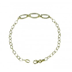 Bracelet chaîne dégradé à maillons ovales travaillés BR993G