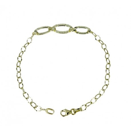 Bracciale catena a scalare con maglie ovali lavorate BR993G