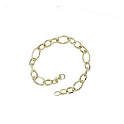 Chain bracelet with oval links with engraved Greek BR931G