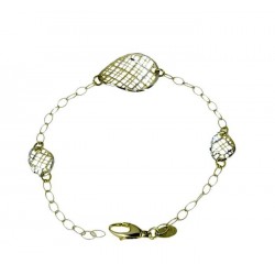 Chain bracelet with twisted and perforated oval links BR960BC