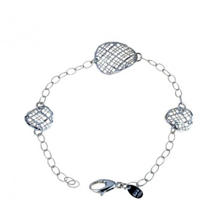 Bracciale catena con maglie ritorte e traforate tonde BR957B