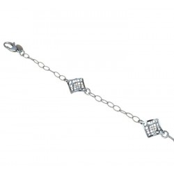 Bracelet chaîne à maillons diamants torsadés et ajourés BR955B