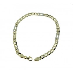 Bracciale catena vuoto maglia tipo lingotto alternata BR740BG