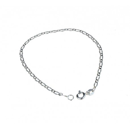 Hollow chain bracelet with alternating links BR781B