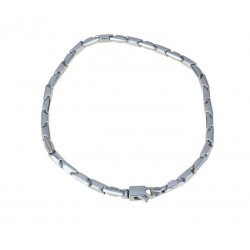 Bracciale a catena da uomo tubolare in oro bianco BR884B