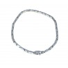 BR884B white gold tubular men's chain bracelet