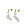 O2190BG plate four-leaf clover pendant earrings