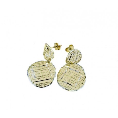 Boucles d'oreilles pendantes cercles ajourés O2207BG