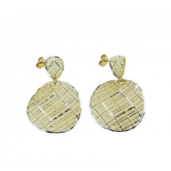 Boucles d'oreilles pendantes cercles ajourés O2209BG