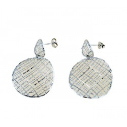 Boucles d'oreilles pendantes cercles ajourés O2210B