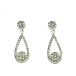 Boucles d'oreilles pendantes zircon cubique blanc O2170B