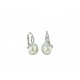 Pearl and zircon earrings with monachina hook O2086B