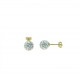 Boucles d'oreilles boule avec résine et zircons O2106G