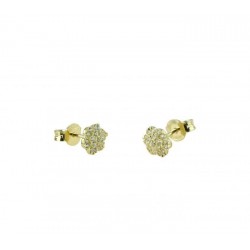 Boucles d'oreilles patch pavé de zircons cubiques hexagonaux O2156G