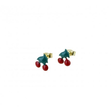 Cherry earrings with enamel O2294G