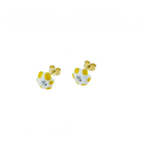 Boucles d'oreilles fleur avec émail O2306G