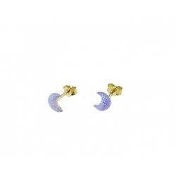 Boucles d'oreilles demi-lune avec émail O2308G