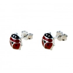 Boucles d'oreilles coccinelle avec émail O2313B