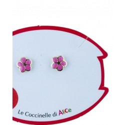 Boucles d'oreilles fleur avec émail O2322G