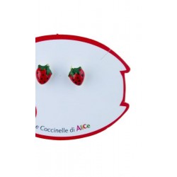 Boucles d'oreilles fraise avec émail O2325G