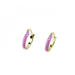 Circles earrings with pink enamel O2339G