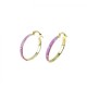 Circles earrings with pink enamel O2344G