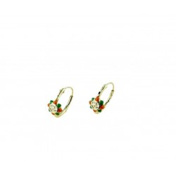 Boucles d'oreilles créoles soleil rieur bord émaillé O2354G