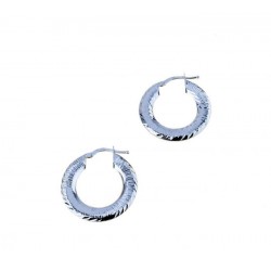 Faceted hoops earrings O2642B