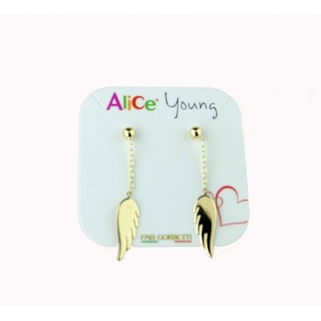 Boucles d'oreilles pendantes ailes d'ange plaque O2927G