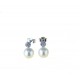 Earrings with pearl and zircon pave patch O2968B