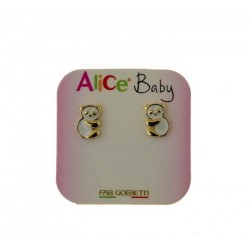 Boucles d'oreilles chaton émail blanc O3103G