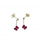 Fuchsia enamel butterfly pendant earrings O3090G