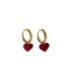 Red enamel heart earrings O3140R