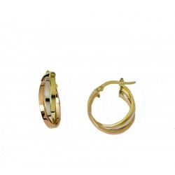 Triple barrel hoops earrings O3208BGR