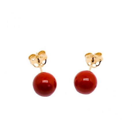 Boucles d'oreilles boule corail O3297G