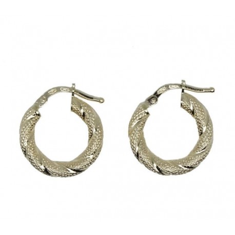 Boucles d'oreilles créoles brillantes et moletées O3355G