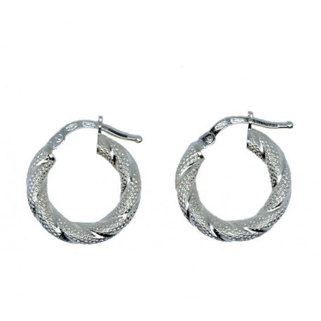 Boucles d'oreilles créoles brillantes et moletées O3358B