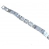 Bracelet with patterned box plates and slotted links BR864B