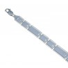 Bracciale a piastre scatolate alternate con finitura laser BR844B