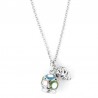 Collier I Love Capri En Métal Avec Pendentif Clochette Multicolore Et Petits Coeurs Ajourés