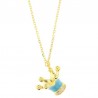 Collier I love Capri avec pendentif couronne 00633