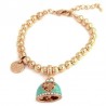 Bracelet I love Capri en métal avec pendentif cloche 00649